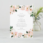Blush Garden Spring repesal Dinner Invite Kaart (Staand voorkant)