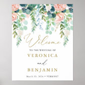 Blush Garden Weddenschap Welkomstteken Poster (Voorkant)