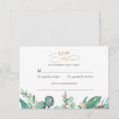 Blush Garden Wedding RSVP Reply Kaart (Voorkant / Achterkant)