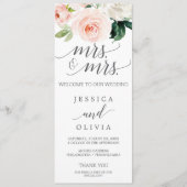 Blush Gay Wedding Programma Blozen Mrs. Programmakaart (Voorkant)