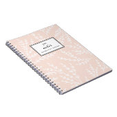 Blush gebladerte patroon gepersonaliseerd notitieboek (Rechterzijde)