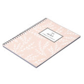 Blush gebladerte patroon gepersonaliseerd notitieboek (Linkerzijde)