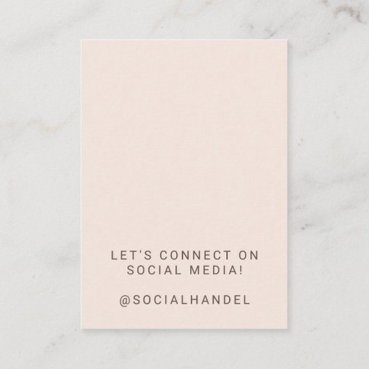 Blush-gekleurd Haar Uw Logo Kaart Visitekaartje (Achterkant)