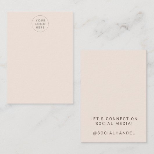 Blush-gekleurd Haar Uw Logo Kaart Visitekaartje (Voorkant / Achterkant)