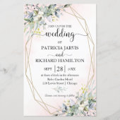 Blush Geometric Budget Weddenschap 5.5x8.5 Uitnodi (Voorkant)