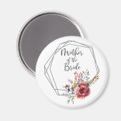Blush geometrisch Lijst moeder van de bruid ronde Magneet (Voorkant / Achterkant)