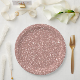 Blush Geometrisch Patroon Feestje Papieren Bordje