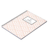 Blush geometrische golven gepersonaliseerd notitieboek (Linkerzijde)