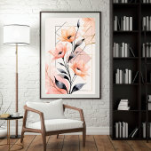 Blush Geometry Bloom Poster