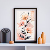 Blush Geometry Bloom Poster