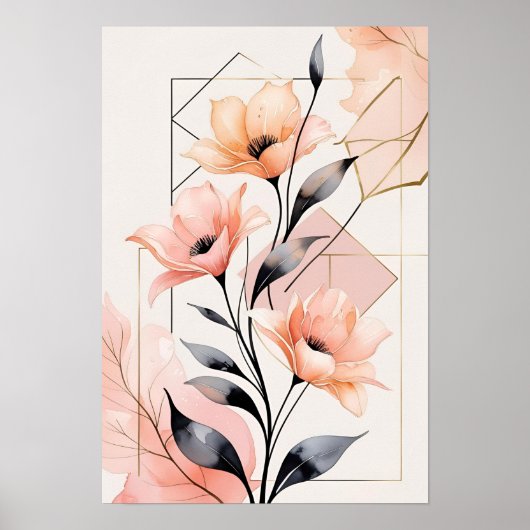 Blush Geometry Bloom Poster (Voorkant)