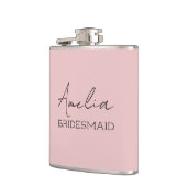 Blush Gepersonaliseerde bruidsmeisje Heupfles (Links)
