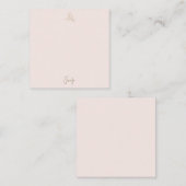 Blush gepersonaliseerde gouden bloemen lijn kunst notitiekaartje (Voorkant / Achterkant)