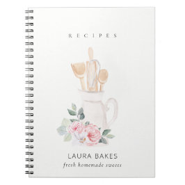 Blush-gereedschappen Cookbook Floral Roller Whisk  Notitieboek