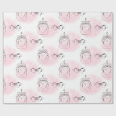 Blush geschetste harten Valentijnse  inpakpapier (Vlak)