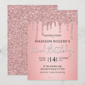 Blush gewaagde bronzen jonge meisjes lady glitter kaart (Voorkant / Achterkant)