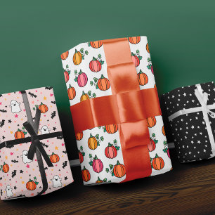 Blush Ghosts Pumpkins Halloween Gemengde Patronen Inpakpapier Vel