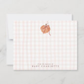 Blush Gingham Kleine Pompoen Kraam Briefkaart (Voorkant)