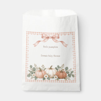 Blush Gingham Little Pumpkin Baby Shower Bedankzakje
