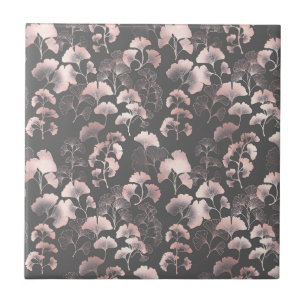 Blush Ginkgo Luxe – Gouden botanische afbeelding o Tegeltje