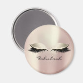 Blush Girly Makeup Lashes Name Ivory Pink Eyes Magneet (Voorkant / Achterkant)