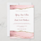 Blush Glitter Agate Online Virtual Wedding Kaart (Voorkant)