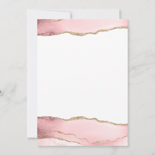 Blush Glitter Agate Online Virtual Wedding Kaart (Achterkant)