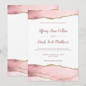 Blush Glitter Agate Online Virtual Wedding Kaart (Voorkant / Achterkant)