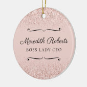 Blush Glitter Boss Lady CEO Persoonlijke Keepomwil Keramisch Ornament (Links)