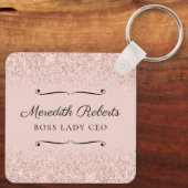 Blush Glitter Boss Lady CEO Persoonlijke Keepomwil Sleutelhanger (Achterkant)