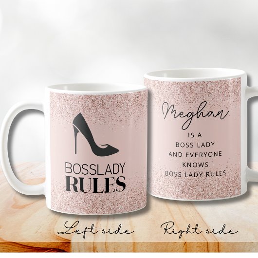 Blush Glitter Boss Lady Regels Gepersonaliseerd Koffiemok