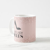 Blush Glitter Boss Lady Regels Gepersonaliseerd Koffiemok (Voorkant links)