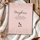 Blush Glitter Boss Lady Regels Gepersonaliseerd Notitieboek