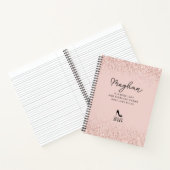 Blush Glitter Boss Lady Regels Gepersonaliseerd Notitieboek (Binnen)