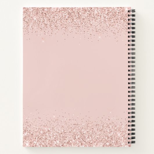 Blush Glitter Boss Lady Regels Gepersonaliseerd Notitieboek (Achterkant)