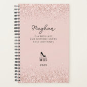Blush Glitter Boss Lady Regels Gepersonaliseerd Planner (Voorkant)