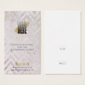 Blush Glitter Chevron Clothing Price label met log Visitekaartje (Voorkant /achterkant)