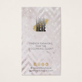 Blush Glitter Chevron Clothing Price label met log Visitekaartje (Voorkant)