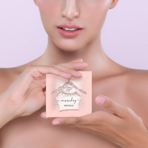 Blush Glitter Diamond Mode Closet Shop Glam Vierkante Visitekaartje