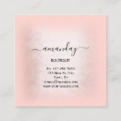 Blush Glitter Diamond Mode Closet Shop Glam Vierkante Visitekaartje (Achterkant)