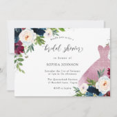 Blush Glitter Dress Burgundy & Navy Vrijgezellenfe Kaart (Voorkant)