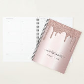 Blush Glitter Drip Metallic boss Lady Annual Planner (Display)