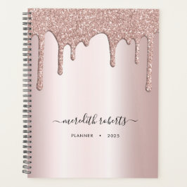 Blush Glitter Drip Metallic boss Lady Annual Planner