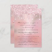 Blush Glitter Drivers Roos Gold Baby shower Feet Kaart (Voorkant / Achterkant)