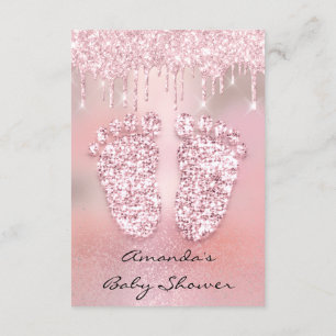 Blush Glitter Drivers Roos Gold Baby shower Feet Kaart