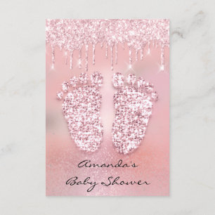 Blush Glitter Drivers Roos Roze Baby shower Voet Kaart