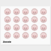 Blush Glitter Feet Baby shower Favor Bedankt Ronde Sticker (Vel)