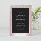 Blush Glitter Folie All in One Wedding Kaart (Staand voorkant)