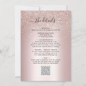 Blush Glitter Folie All in One Wedding Kaart (Achterkant)