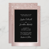 Blush Glitter Folie All in One Wedding Kaart (Voorkant / Achterkant)